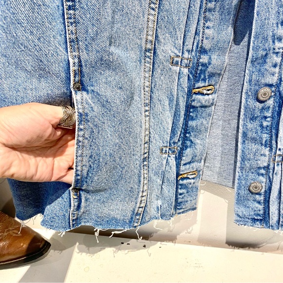 Upcycled patchwork denim rustic boho jacket w southwestern hippy vibe - Picture 12 of 16